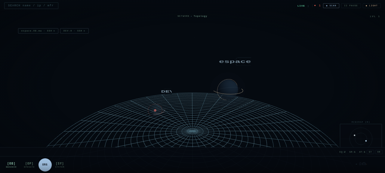 Holoscope — Vue principale